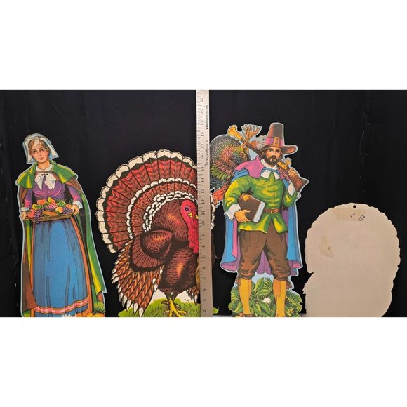 Vintage 1970s Beistle Co Thanksgiving Pilgrim Turkey Die Cuts - Picture 5 of 16